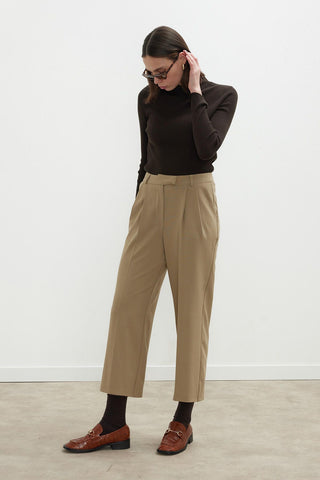 Premium Pleated Trousers Camel