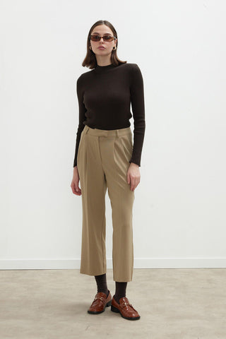 Premium Pleated Trousers Camel