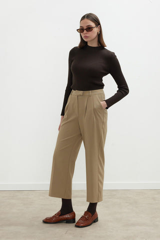 Premium Pleated Trousers Camel