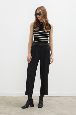 Premium Pleated Trousers Black