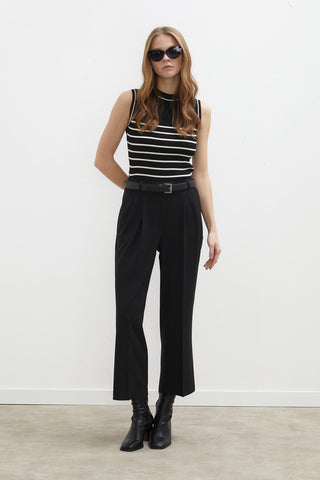 Premium Pleated Trousers Black