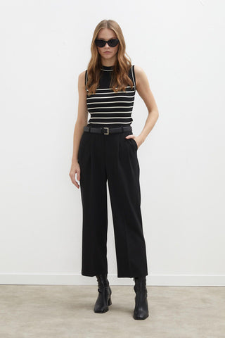 Premium Pleated Trousers Black