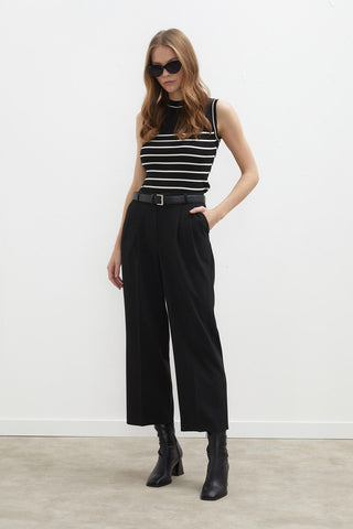 Premium Pleated Trousers Black