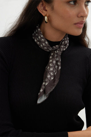 Patterned Satin Neck Scarf Jane