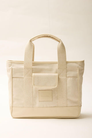 Multi-Pocket Midi Canvas Bag Natural