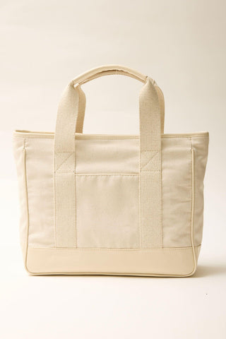 Multi-Pocket Midi Canvas Bag Natural