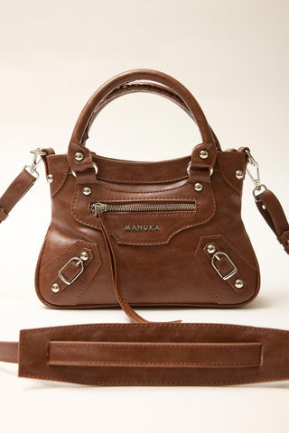 Woody Faux Leather Bag Brown