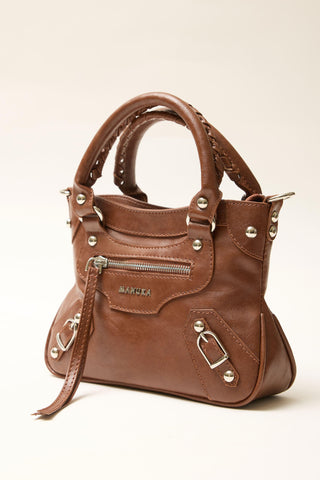 Woody Faux Leather Bag Brown