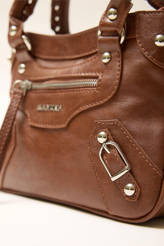 Woody Faux Leather Bag Brown