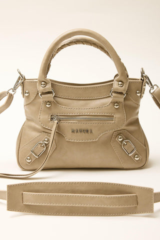 Woody Leather Bag Beige