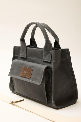 Faded Effect Mini Bag Black