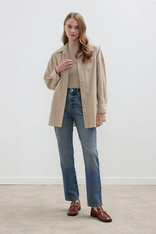 Oversize Basic Shirt Stone