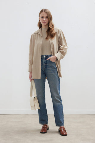 Oversize Basic Shirt Stone