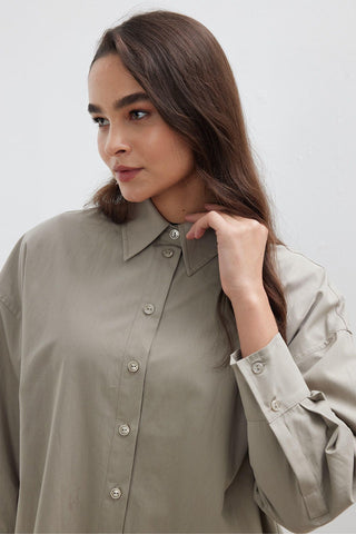 Oversize Basic Shirt Sage