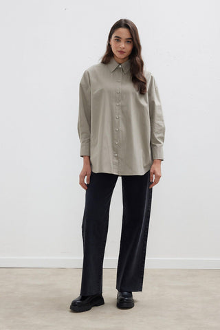 Oversize Basic Shirt Sage