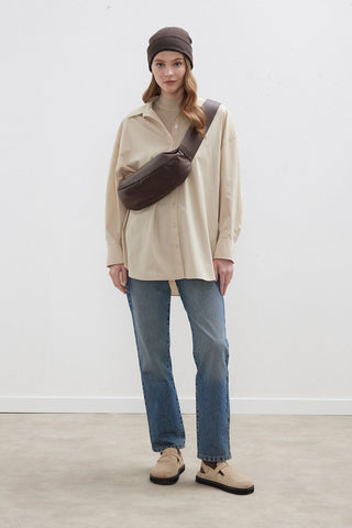 Oversize Basic Shirt Beige