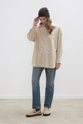 Oversize Basic Shirt Beige