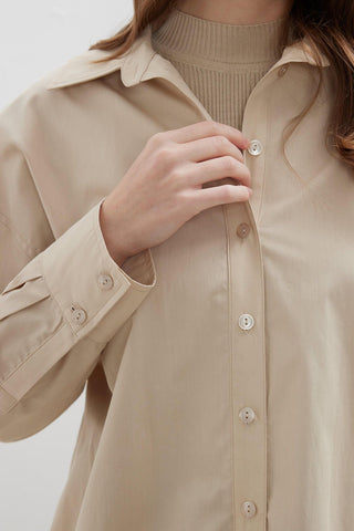 Oversize Basic Shirt Beige