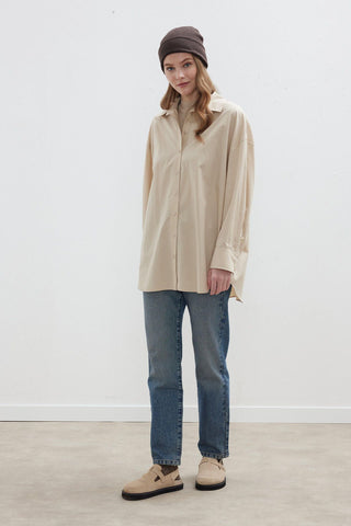 Oversize Basic Shirt Beige