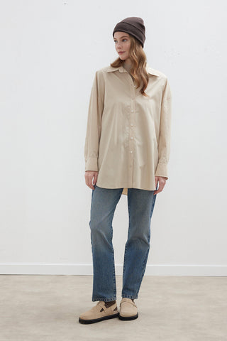 Oversize Basic Shirt Beige