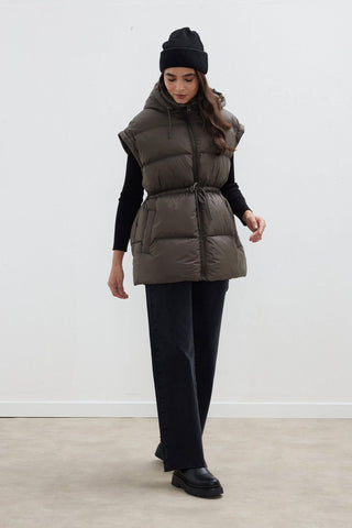 Detachable Sleeve Puffer Jacket Anthracite