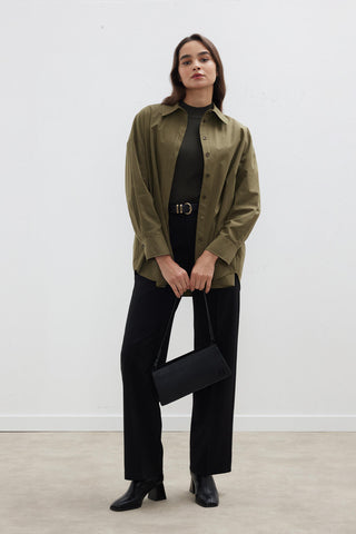 Oversize Basic Shirt Khaki