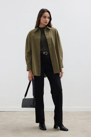 Oversize Basic Shirt Khaki