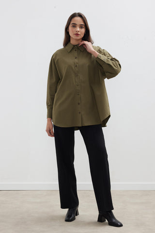 Oversize Basic Shirt Khaki