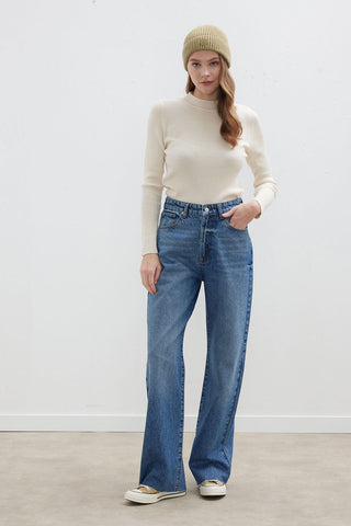 1975 Palazzo Fit Jeans Mavi