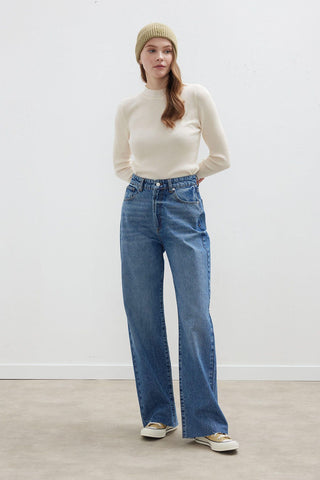 1975 Palazzo Fit Jeans Mavi