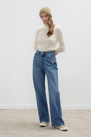 1975 Palazzo Fit Jeans Mavi