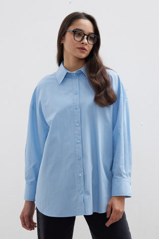 Oversize Basic Shirt Blue