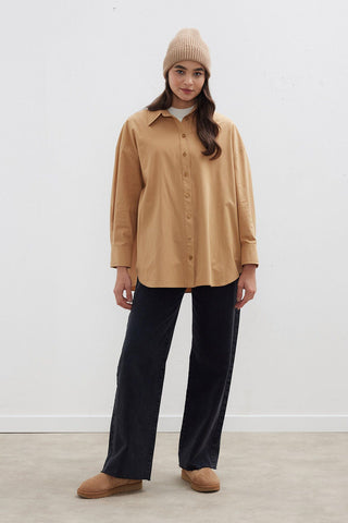 Oversize Basic Shirt Camel