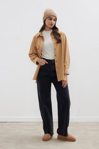 Oversize Basic Shirt Camel