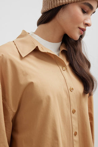 Oversize Basic Shirt Camel