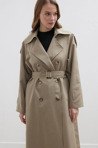 Trench Coat With Detachable Storm Flap Desert Sand