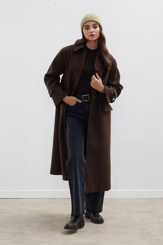 Nora Cachet Coat Dark Brown