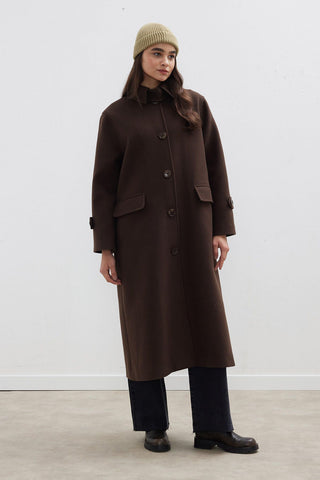 Nora Cachet Coat Dark Brown