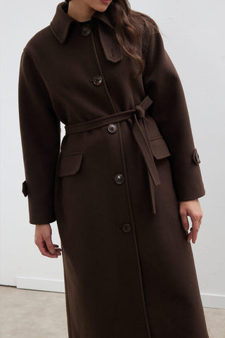 Nora Cachet Coat Dark Brown