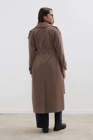 Trench Coat With Detachable Storm Flap Mink