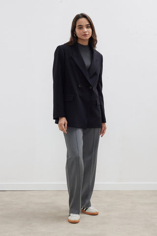 Kruvaze Klasik Blazer Ceket Siyah