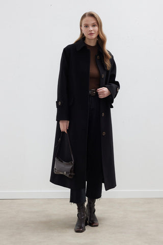 Nora Cachet Coat Black