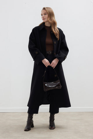 Nora Cachet Coat Black