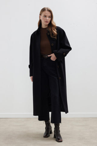 Nora Cachet Coat Black