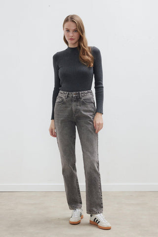 1975 Palazzo Straight Fit Jeans Grey