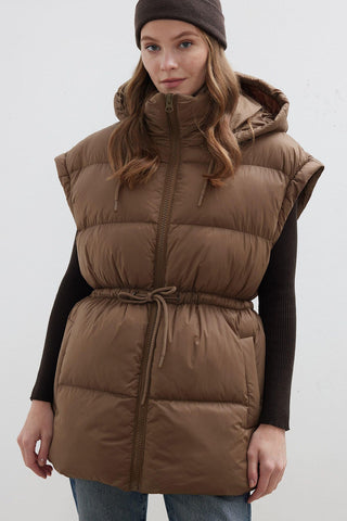 Detachable Sleeve Puffer Jacket Mink