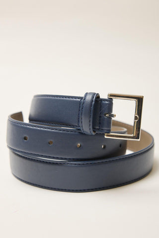 Square Buckle Belt Navy Blue