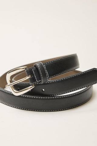 Lined Belt With Contrast Stitching Black