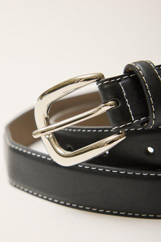 Lined Belt With Contrast Stitching Black