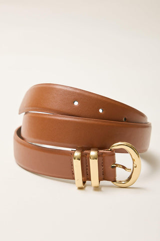 Oval Buckle Belt Tan